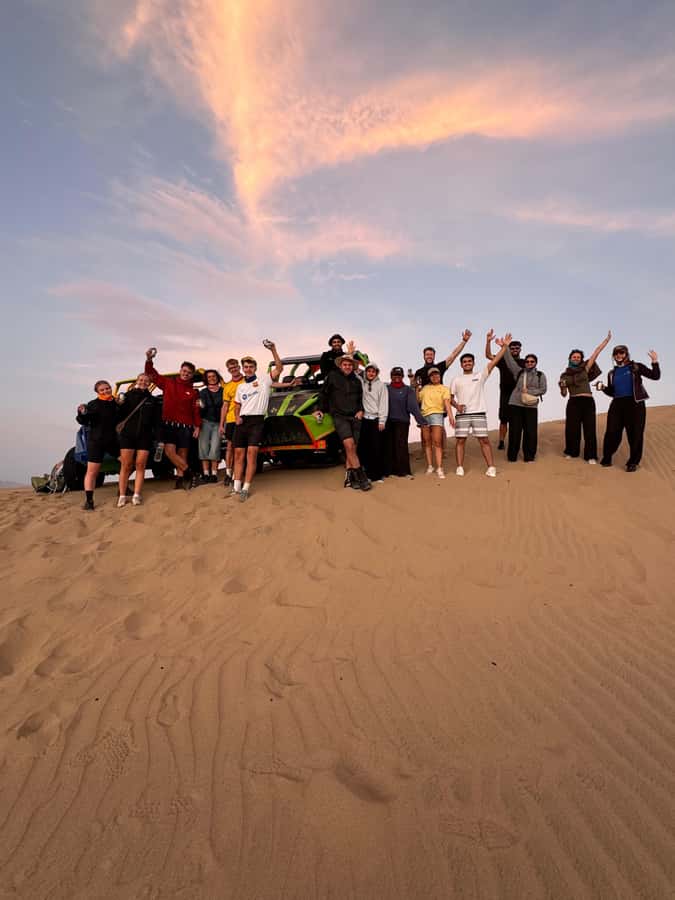 Buggy tour in the Huacachina Desert, sunset, and sandboarding - Sunset over the dunes, when the colors actually change fast