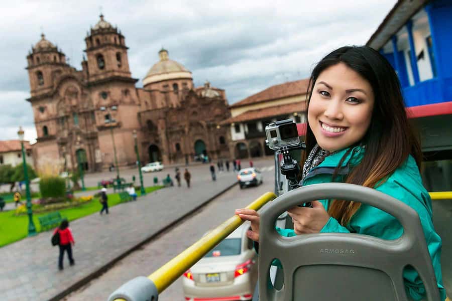 Cusco: open-top bus city tour - Getting oriented in Cusco, Temple of San Cristobal and Colcampata