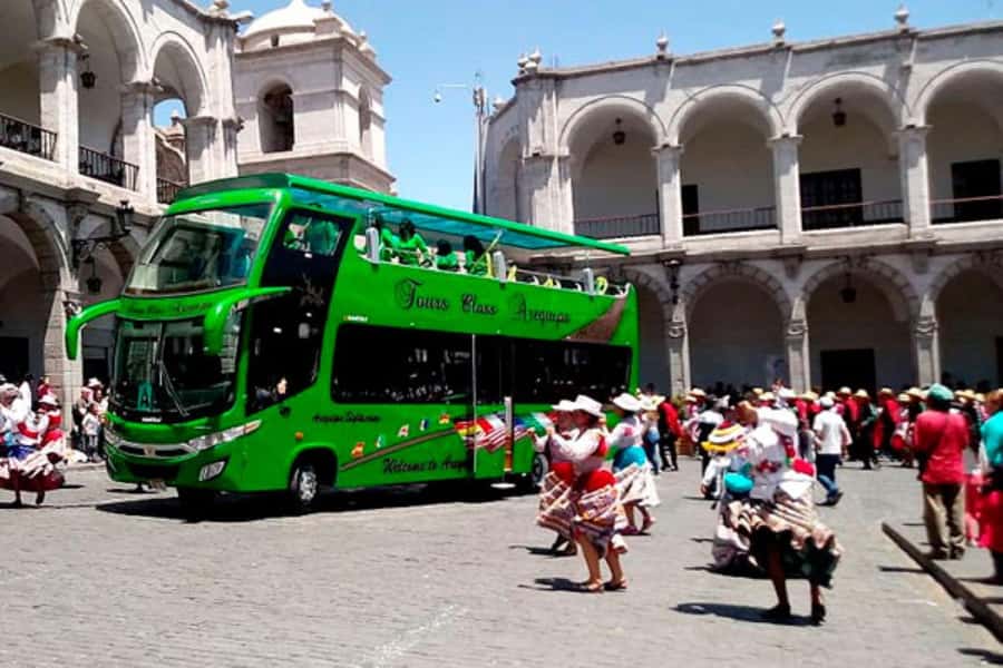 From Arequipa: Mirabus City Tour | Yanahuara Viewpoint | - Where you start: Plaza de Armas to Mirador de Carmen Alto