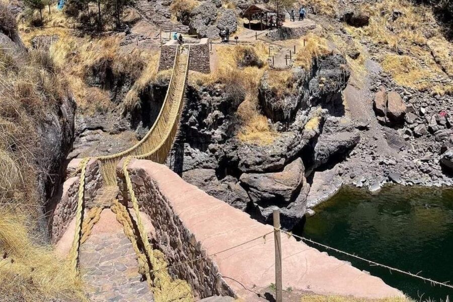 From Cusco: Inka Suspension Bridge Qeswachaca - Qeswachaka - Checacupe: comparing the Colonial Inca Bridge to what you just crossed