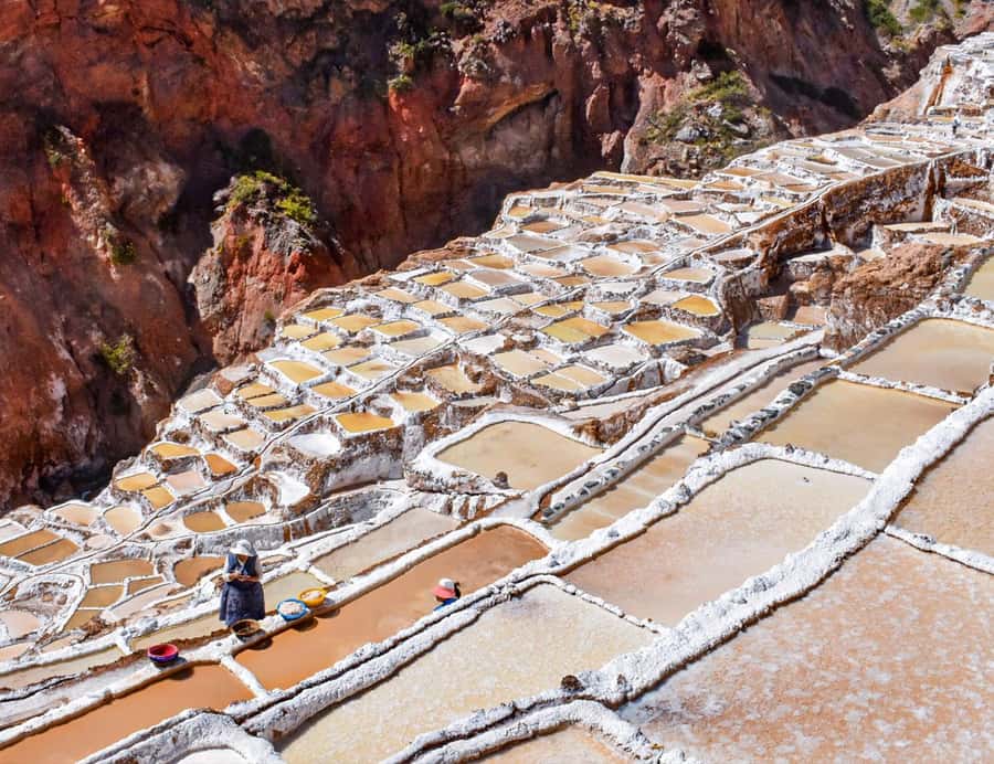 From Cusco: Moray, Maras Salt Mines & Chinchero Weavers Tour - Moray terraces: the irrigation idea behind those concentric rings