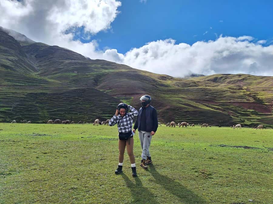 From cusco: Rainbow Mountain ATV Tour with meals - ATV Ride Time: Red Mountains, Ausangate Glimpses, and Animals Along the Way