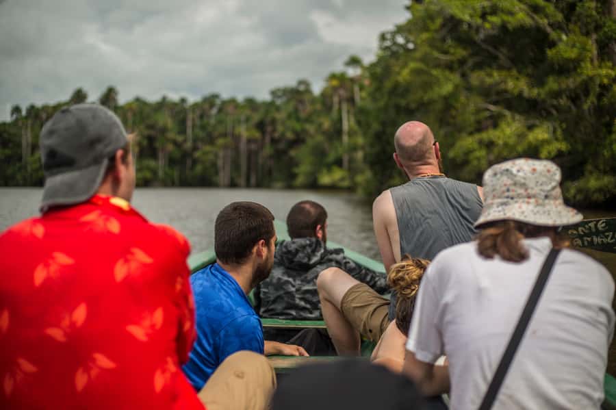From Puerto Maldonado: Tambopata National Reserve 3-Day Tour - Day 1: Jungle lodge setup, Monkey Island, and an evening caiman safari