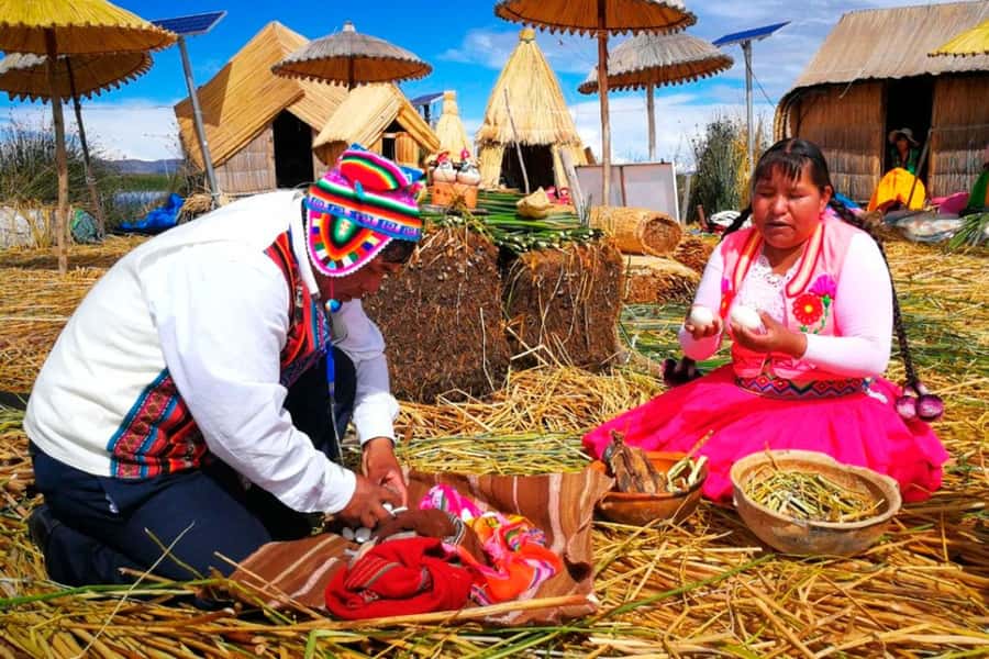 From Puno: Excursion to Uros and Taquile Islands + Income - Uros Floating Islands: what you see, and what the totora clue really tells you