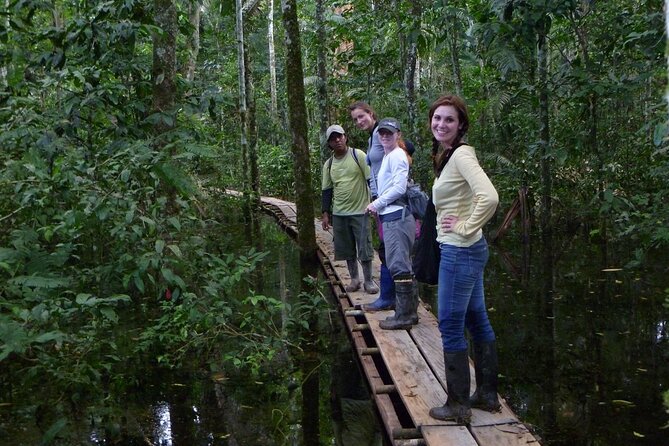 Full day Sandoval Lake - Route overview: river boat, rainforest walk, and canoe on the lake