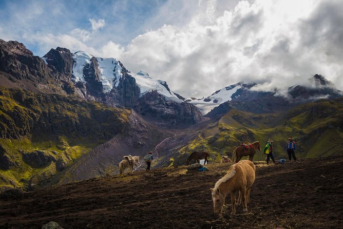 Full Day Tour to The Rainbow Mountain from Cusco by Horse - Montaña Arcoiris Time: Steep Views, Ausangate in the Backdrop, and Fauna on the Road