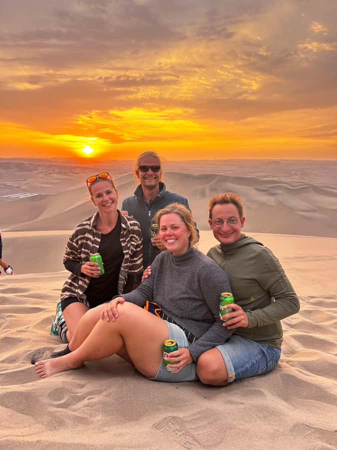Ica/Huacachina: Crazy buggy in the dunes at sunset + sand sled - Sunset in the Desert: The Moment Everything Changes Color