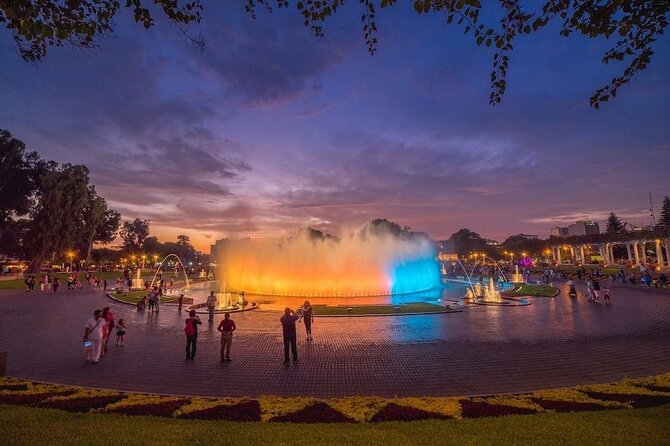 Private Lima Night Tour Including Magic Water Circuit - Stop 1: Centro Historico de Lima under night lighting
