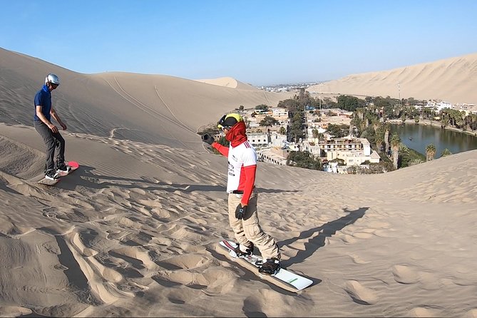 Professional Sandboard & Sandski Tour in Ica, Peru - First Hour: Training Area Walk, Waxing, and Short Runs on Sand
