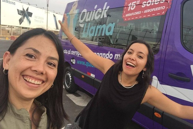 QuickLlama: Door-to-door transfer from Miraflores to Lima Airport - Inside the shared van: Wi-Fi, A/C, legroom, and GPS