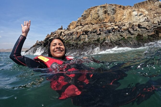 Swimming with Sea Lions on Palomino Island in Lima with Tickets - Seeing Frontón prison from a distance